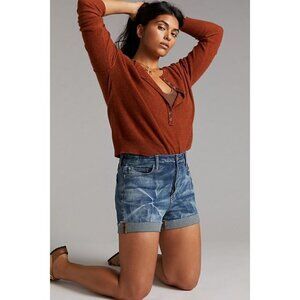 NWT Anthropologie Slim Denim Shorts 26 Blue Cut Off Jean